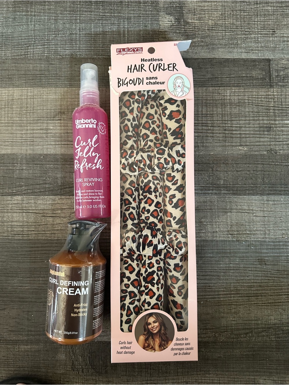 Heatless Hair Curler with Leopard Print Sleeve - Tan & Brown